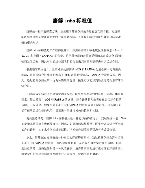 唐筛inha标准值