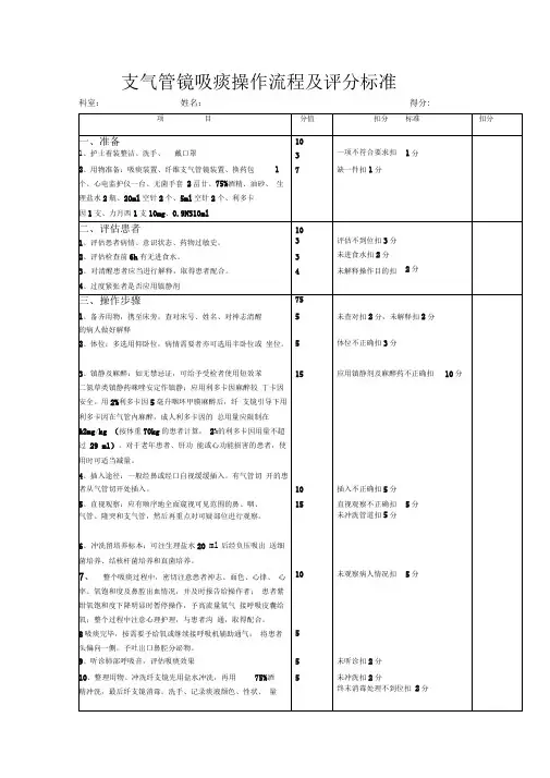 支气管镜吸痰操作标准