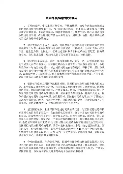 果园种草养鹅的技术要点