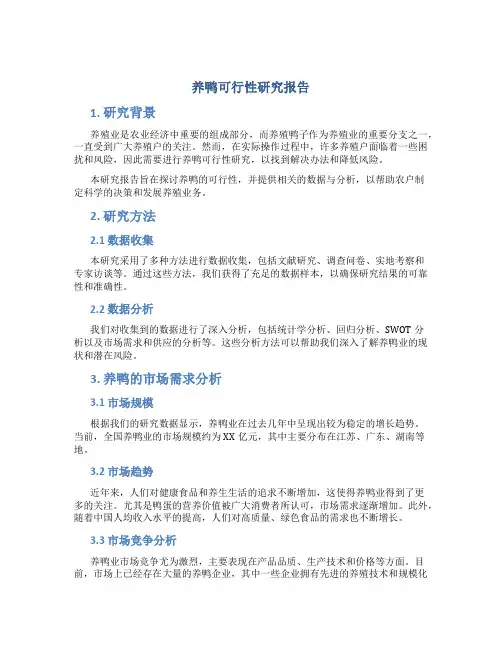养鸭可行性研究报告