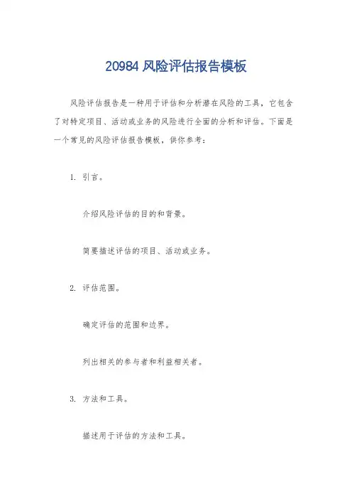 20984 风险评估报告模板