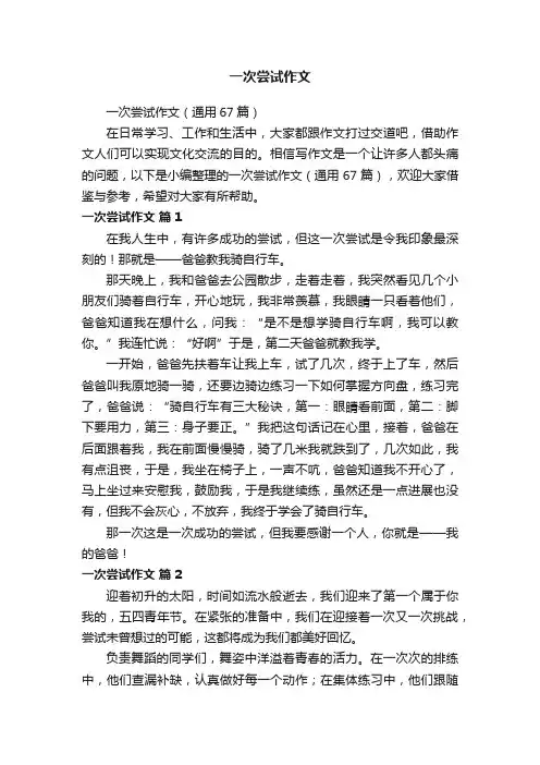 一次尝试作文