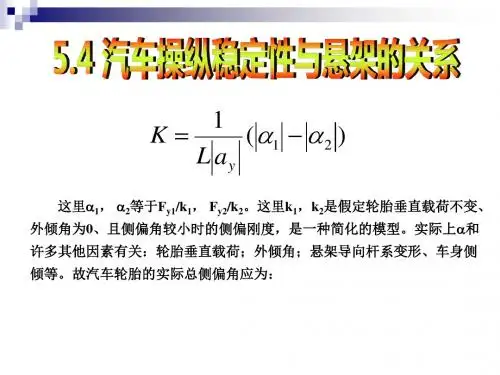 汽车操纵稳定性与悬架的关系