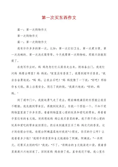 第一次买东西作文