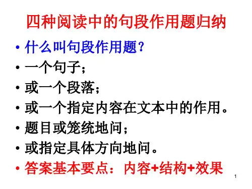 句段作用题比较ppt课件