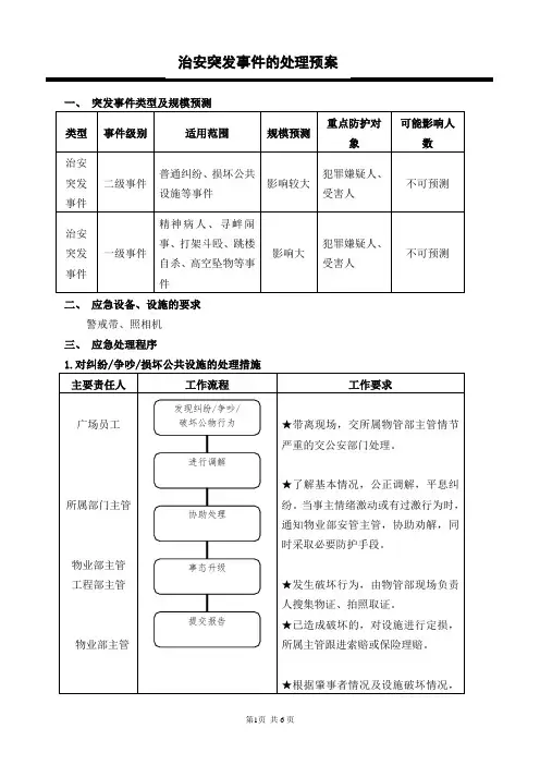 治安案件处置预案