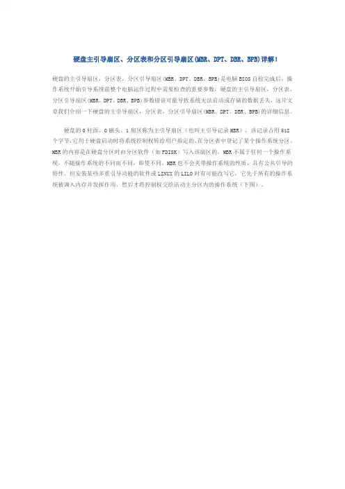 硬盘主引导扇区、分区表和分区引导扇区(MBR、DPT、DBR、BPB)详解!