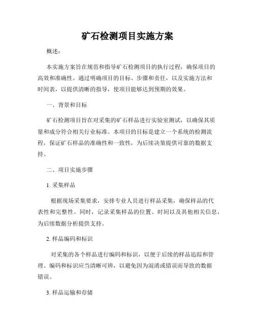 矿石检测项目实施方案