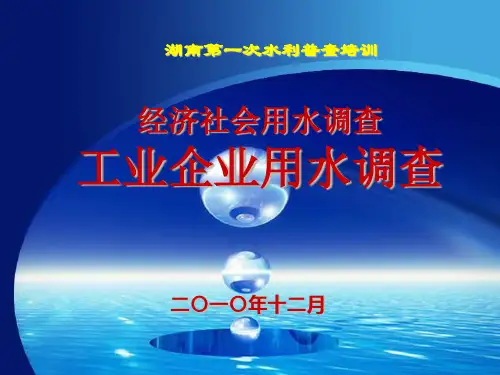 工业企业用水调查报告(ppt 53页)