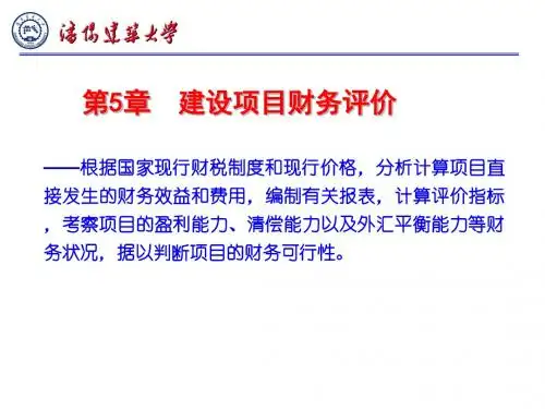 第5章 建设的项目财务评价-文档资料