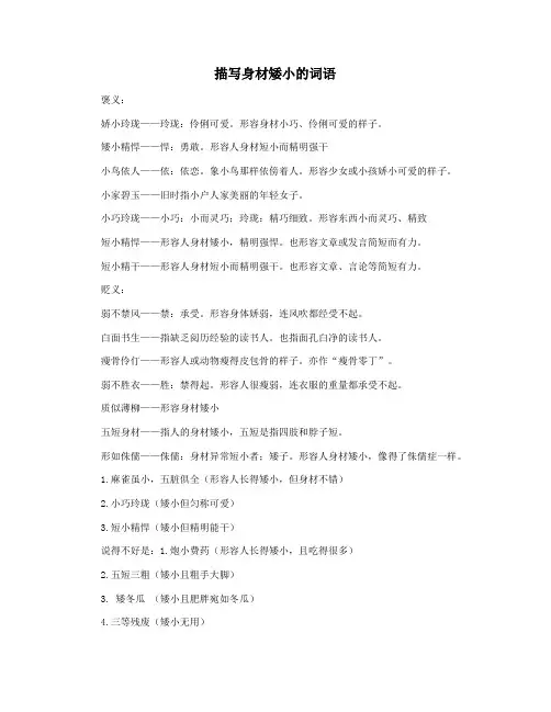 描写身材矮小的词语