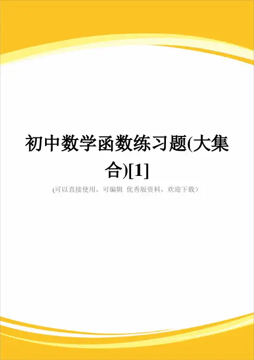 初中数学函数练习题(大集合)[1]完整