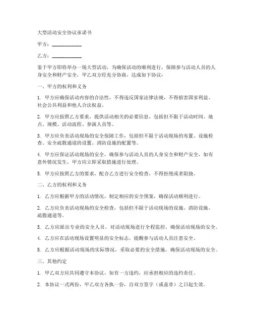大型活动安全协议承诺书