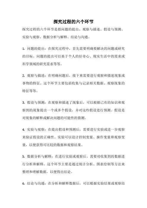 探究过程的六个环节
