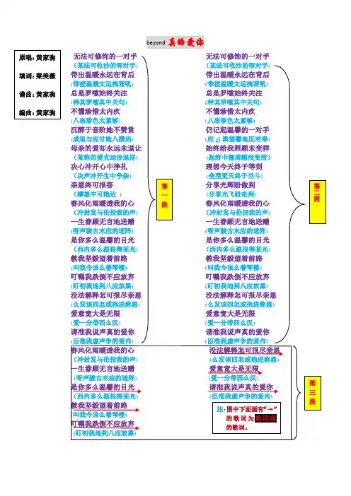 真的爱你-粤语翻译修改版汉语歌词谐音