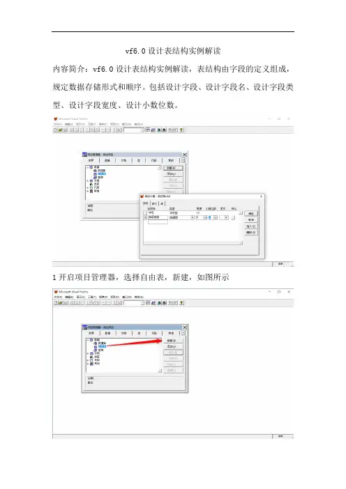 vf6.0设计表结构实例解读