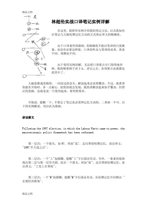 最新林超伦实战口译笔记实例详解