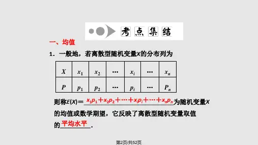 离散型随机变量的均值与方差正态分布理