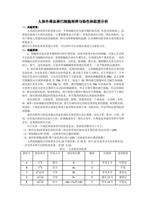 细胞自主实验_人体外周血淋巴细胞培养与染色体组型76分析