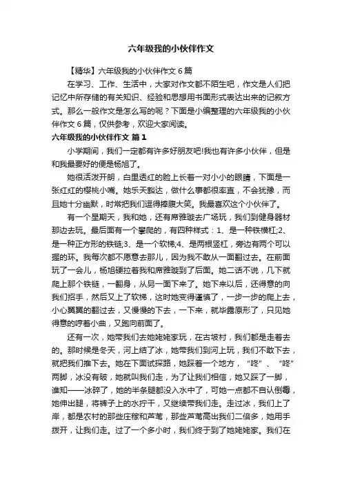 【精华】六年级我的小伙伴作文6篇