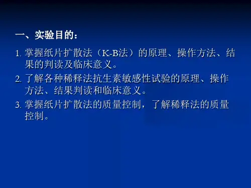 抗菌药物敏感性试验与耐药检测ppt生物技术实验教学中心课件