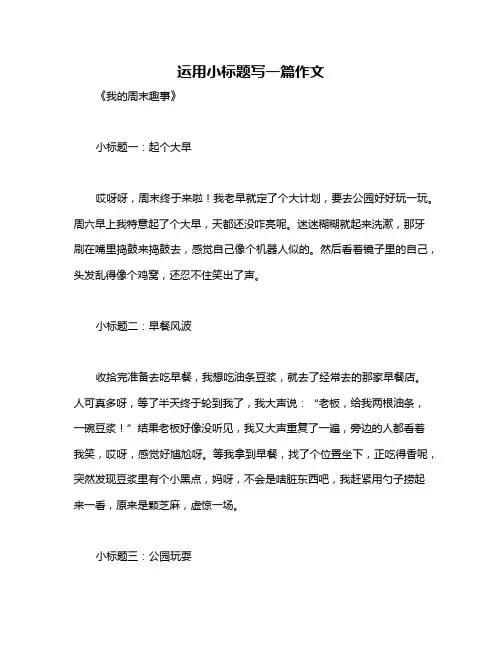 运用小标题写一篇作文