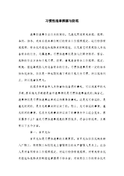 习惯性违章探源与防范.docx