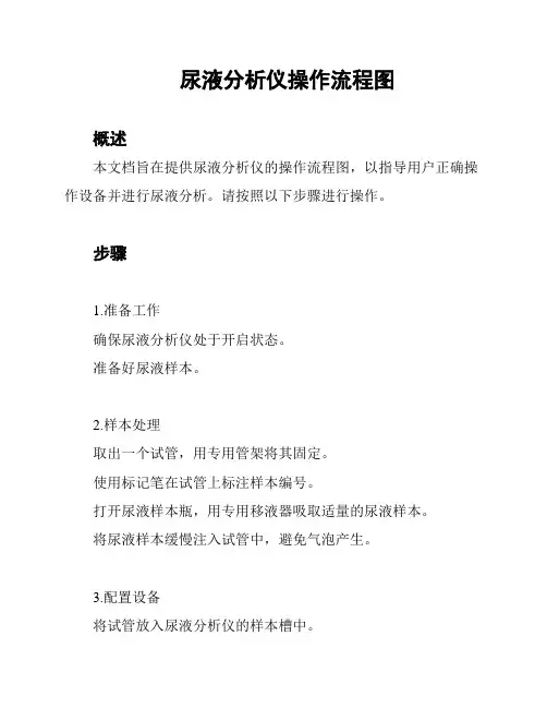 尿液分析仪操作流程图