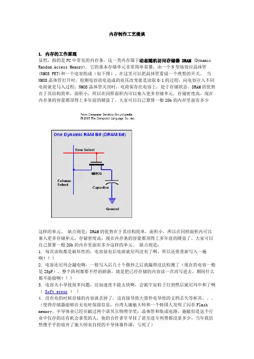 内存制作工艺漫谈