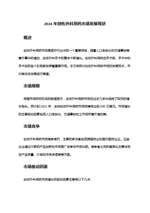 2024年创伤外科用药市场发展现状