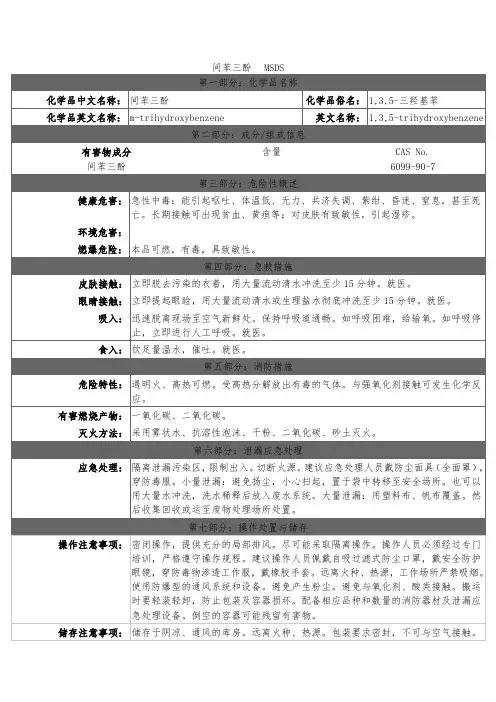 间苯三酚 MSDS
