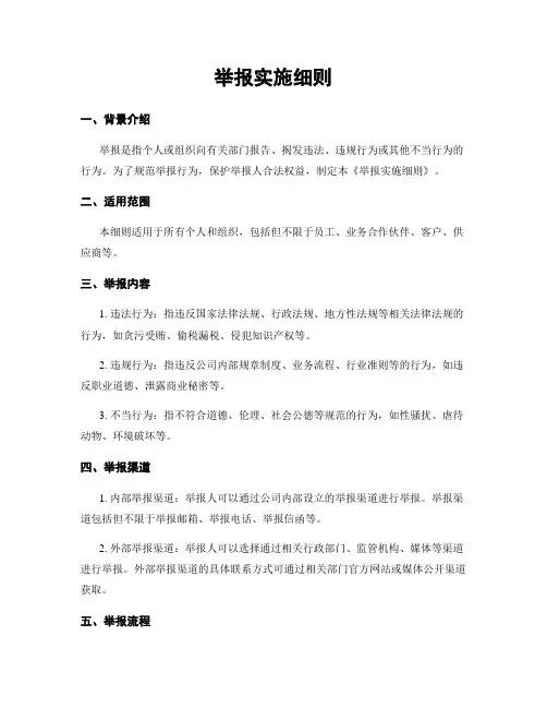 举报实施细则