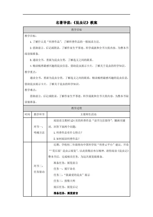 名著导读：《昆虫记》教案