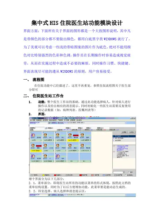 集中式HIS住院医生站功能模块设计1