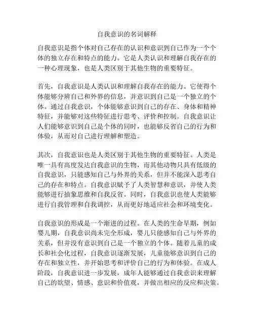自我意识的名词解释