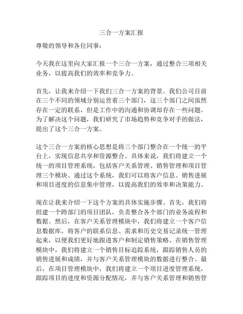 三合一方案汇报