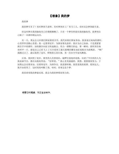 【想象】我的梦