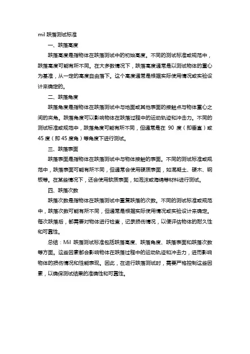 mil跌落测试标准