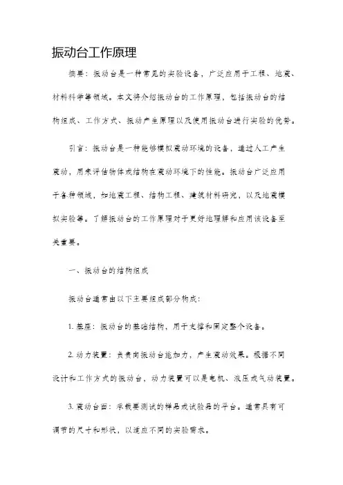 振动台工作原理
