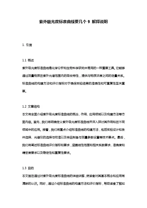 紫外吸光度标准曲线要几个9_解释说明