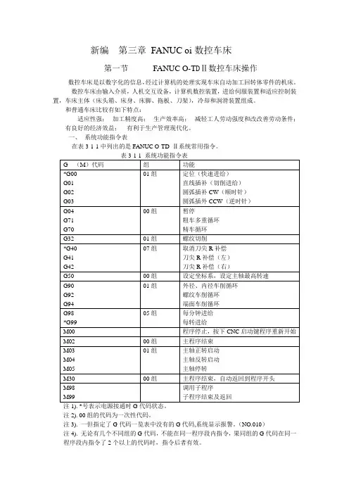 第三章 FANUC oi系统数控车床操作