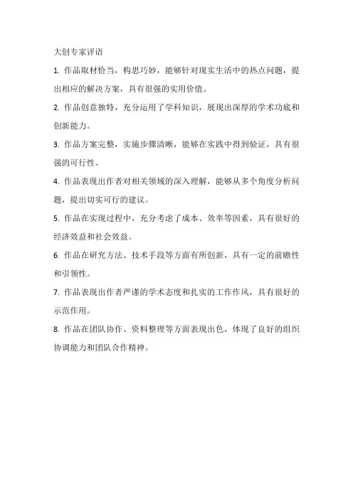 大创专家评语