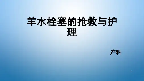 羊水栓塞的抢救与护理PPT演示幻灯片
