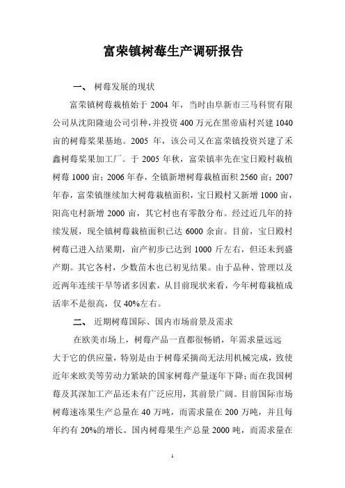 树莓生产调研