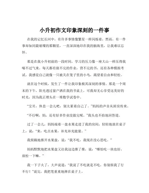 小升初作文印象深刻的一件事