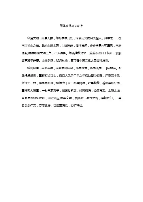 骈体文范文300字