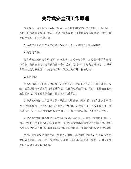 先导式安全阀工作原理