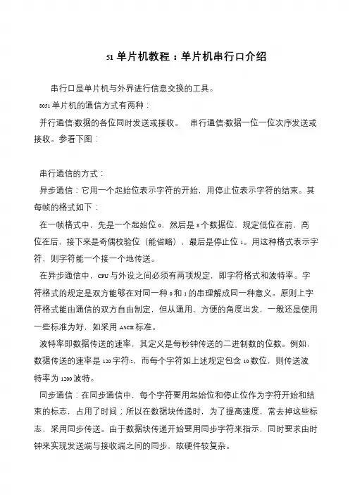 51单片机教程：单片机串行口介绍