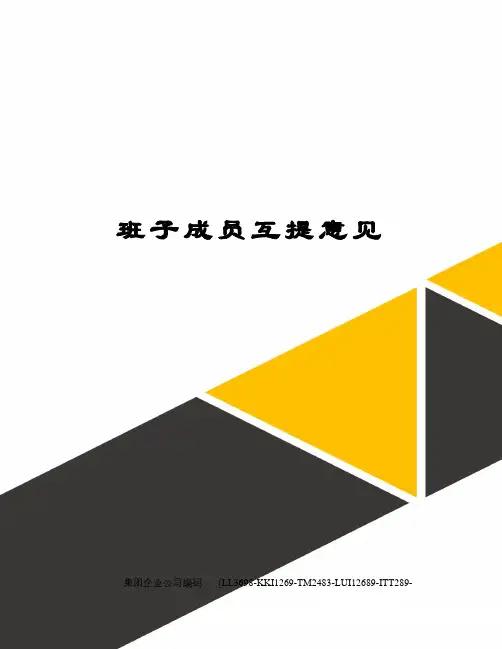 班子成员互提意见