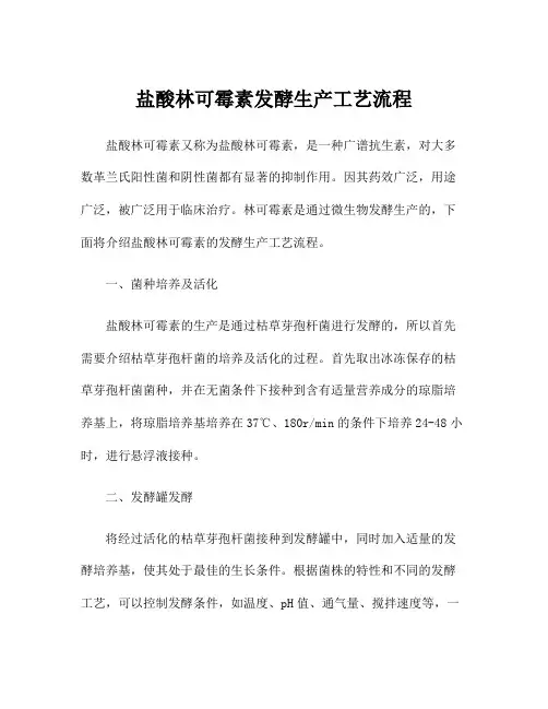 盐酸林可霉素发酵生产工艺流程